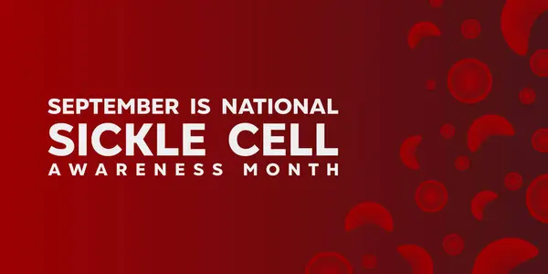 Eylül ayı Orak Hücre Farkındalığı ayı. Kan ve orak hücre. Kartlar, afişler, posterler, sosyal medya ve daha fazlası için harika. Kırmızı arkaplan.