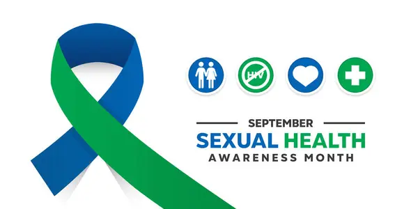 Eylül, Cinsel Sağlık Bilinci Ayı. Kurdele, millet, HIV yok, kalp ve artı ikon. Kartlar, afişler, posterler, sosyal medya ve daha fazlası için harika. Beyaz arkaplan.