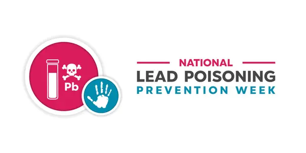 Ulusal Kurşun Zehirlemeyi Önleme Haftası. El ve zehir. Kartlar, afişler, posterler, sosyal medya ve daha fazlası için harika. Beyaz arkaplan.
