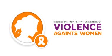 Kadınlara Karşı Şiddetin Önlenmesi İçin Uluslararası Gün. Kadınlar ve kurdele. Kartlar, afişler, posterler, sosyal medya ve daha fazlası için harika. Beyaz arkaplan. 