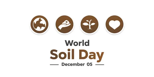 Dünya Toprak Günü. Toprak, el, bitki ve kalp. Kartlar, afişler, posterler, sosyal medya ve daha fazlası için harika. Beyaz arkaplan.