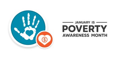 Poverty Awareness Month. Great for cards, banners, posters, social media and more. White background. clipart