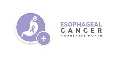 Esophageal Kanser Farkındalığı Ayı. Kartlar, afişler, posterler, sosyal medya ve daha fazlası için harika. Beyaz arkaplan.