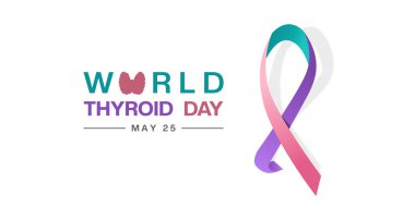Dünya Tiroid Günü. Posterler, afişler, sosyal medya ve daha fazlası için harika. Beyaz arkaplan. 