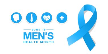 Erkek Sağlığı Ayı. Posterler, afişler, sosyal medya ve daha fazlası için harika. Beyaz arkaplan.
