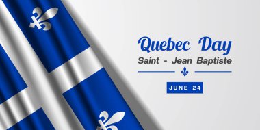 24 Haziran Quebec Günü. Posterler, afişler, sosyal medya ve daha fazlası için harika. Beyaz arkaplan.