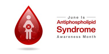 Antifosfolipid Antikor Sendromu Bilinç Ayı. Kan ve insanlar. Posterler, afişler, sosyal medya ve daha fazlası için uygun. Beyaz arkaplan.