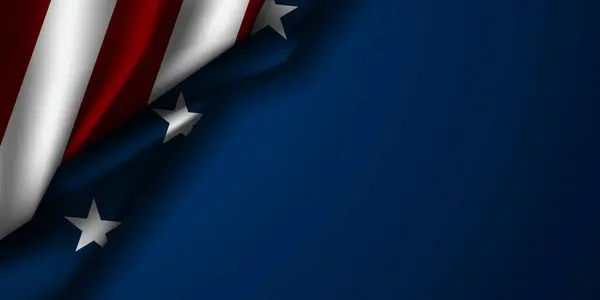Mesaj için Amerikan bayrağı ve alanı. Gaziler günü, Vatanseverler Günü, Anma Günü, posterler, afişler ve sosyal medya için harika. Mavi arkaplan.