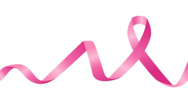 Ekim ayı, Göğüs Kanseri Farkındalığı Ayı. Pembe kurdele ve metin için alan. Posterler, afişler ve sosyal medya için harika. Beyaz arkaplan.