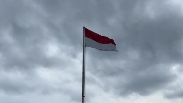 Hintergrund Weht Die Indonesische Flagge — Stockvideo
