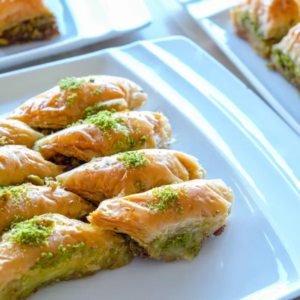 Turkish sweets baklava stuffed with pistachios
