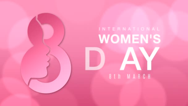 International Women Day Banner Clip Woman Silhouette Animated Text Copy — Stock Video