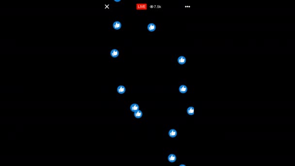 Екран Прямий Трансляційний Дисплей Плоскою Піктограмою Або Анімацією Смартфона Чорному — стокове відео