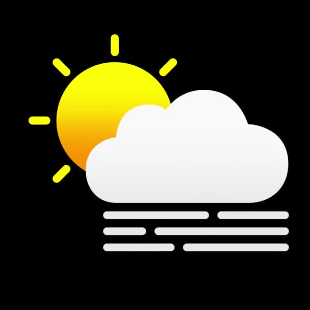 Animacja Pętli Logo Pogody Czarnym Tle — Wideo stockowe