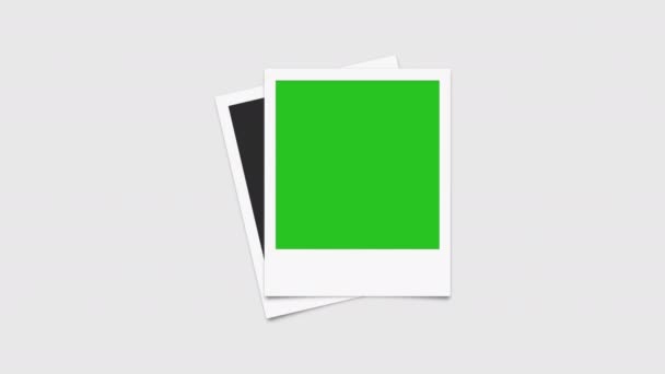 Instant Photo Frames Animation Green Screen — Stock Video