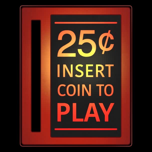 Insert Coin 80S Arcade Game Machine — Stock Video