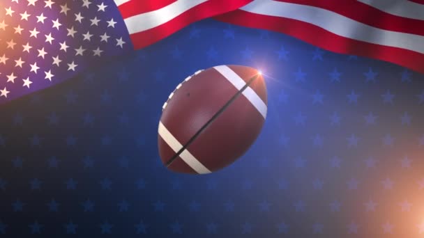 Amerikansk Fotboll Animation Ball — Stockvideo