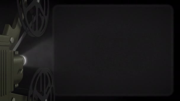 ビデオスタジオフレネルレンズスポットライト 暗い背景に古い映画プロジェクター — ストック動画