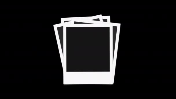 Empty Blank Polaroid Picture Frames Animation Instant Photo Frames Animation — Stock Video