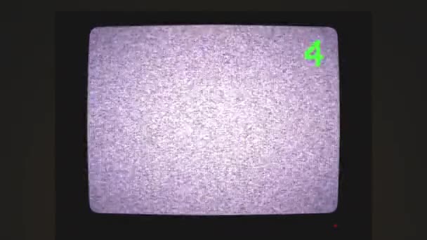 电视屏幕上的电视信号 — 图库视频影像