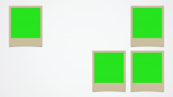 Instant Photo Frames Animáció Zöld Képernyővel — Stock videók