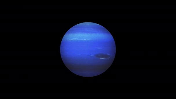 Анімація Нептун Ізольовано Чорному Тлі — стокове відео