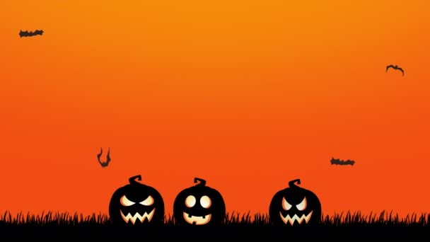 Halloween Ciclo Cinematografico Video Animazione Sfondo — Video Stock