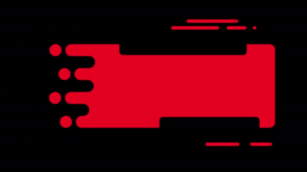 Mozgás Design Animáció Piros Banner Helyet Szöveg — Stock videók