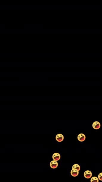 Emoji Reaction Black Screen Animated Design — Stock Video