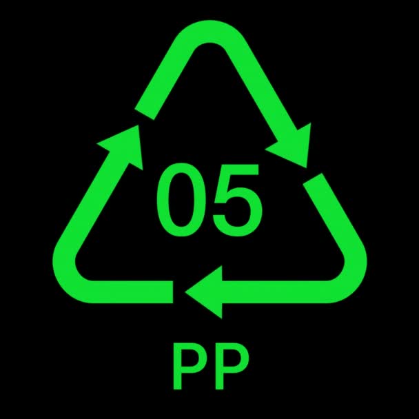 Reciclar Estilo Animação Símbolo Plano Cor Verde Ícone Arredondado Fundo — Vídeo de Stock