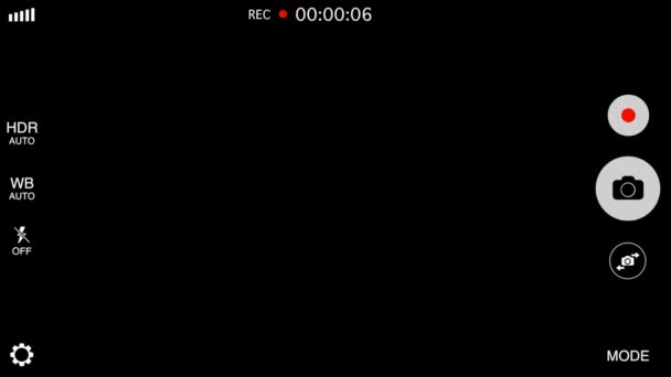 Telefon Video Kamera Aufnahmescreen Hintergrund Animation — Stockvideo
