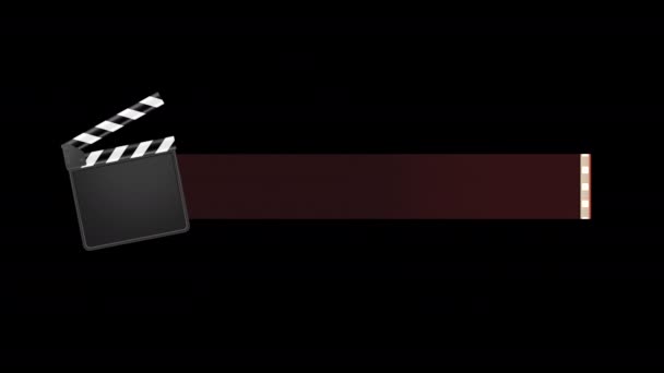 Дизайн Руху Анімація Килимка Кінотеатру Порожнє Місце Тексту Чорному Фоні — стокове відео