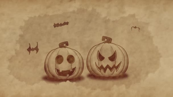 Halloween Akvarell Bakgrund Förhandsgranska — Stockvideo