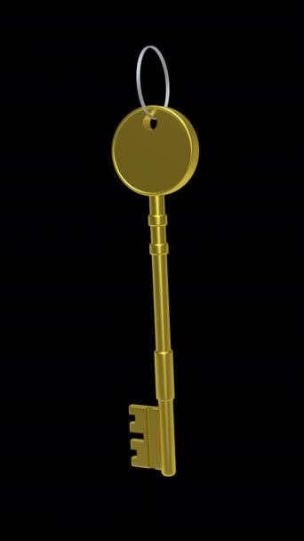 黑色背景上的钥匙圈键 — 图库视频影像