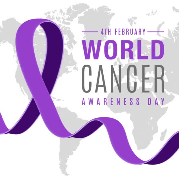 Dia Mundial Câncer Background Square — Vídeo de Stock