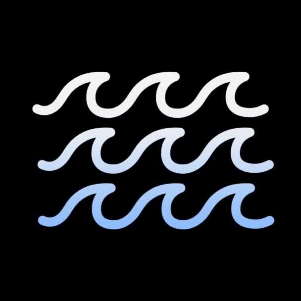 Looping Animation Logo Météo Sur Fond Noir — Video