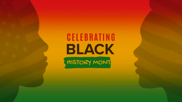 Celebrando Mês História Negra Animação Vídeo — Vídeo de Stock