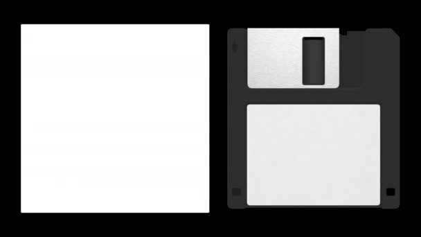 Starý Vintage Disketa Izolované Černém Pozadí — Stock video