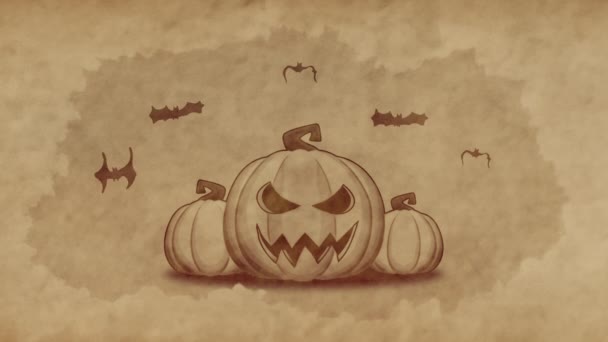 Halloween Akvarel Pozadí Náhled — Stock video