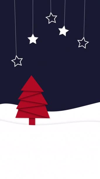 Καλά Χριστούγεννα Χαρτί Κομμένα Φόντο Χειμερινές Διακοπές Θέμα — Αρχείο Βίντεο