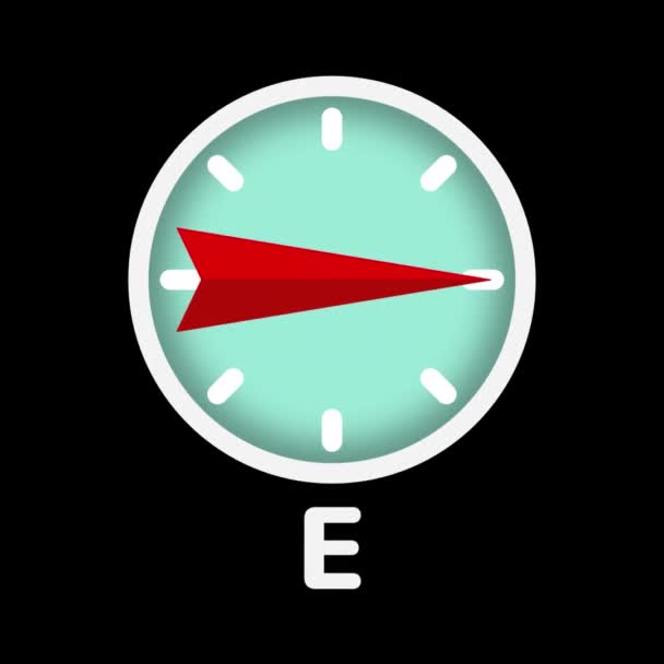 Ikona Kompasu Modnym Tle Animacji Stylu — Wideo stockowe