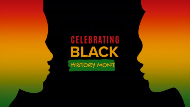 Celebrando Mes Historia Negra Animación Por Video — Vídeos de Stock