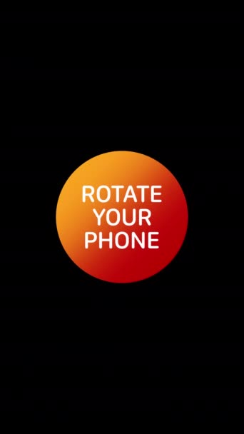 Поверніть Ваш Пристрій Смартфон Іконка Анімації Чорному Тлі — стокове відео