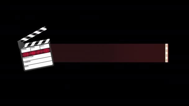 Bioscoop Clapper Zwarte Achtergrond — Stockvideo