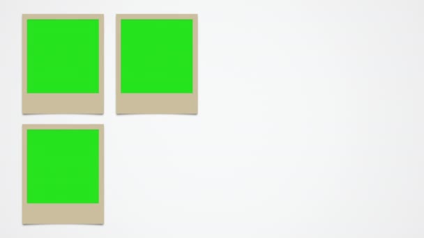 グリーン スクリーンが付いている即刻の写真フレームのアニメーション — ストック動画