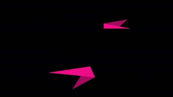 Piano Carta Rosa Animato Sfondo Nero — Video Stock