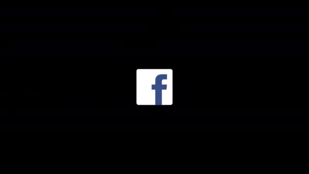 Animasi Desain Gerak Ikon Facebook Atas Latar Belakang Hitam — Stok Video