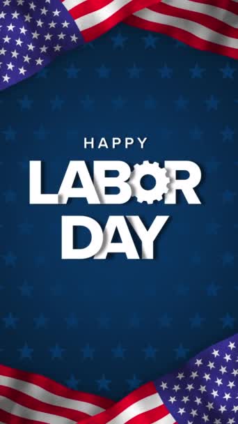 Happy Labor Day Hilsen Animasjon – stockvideo
