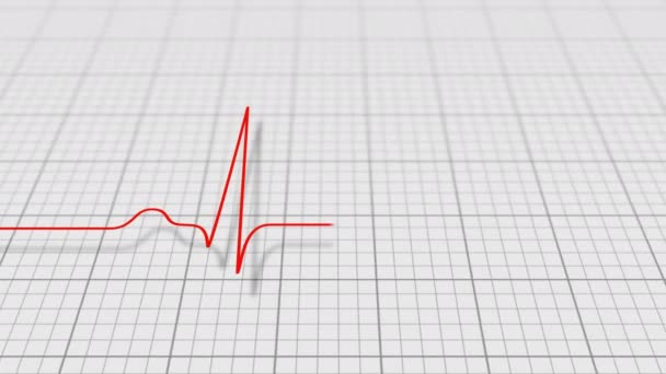 Animace Heartbeat Bílém Pozadí — Stock video