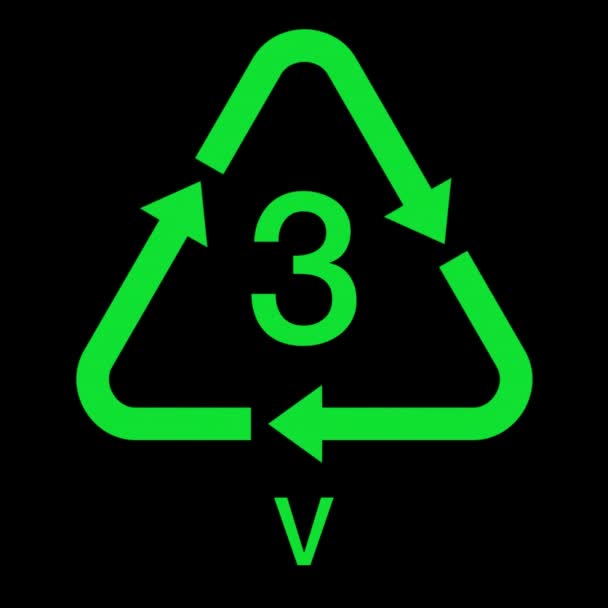 Återvinna Animation Stil Platt Symbol Grön Färg Rundad Ikon Svart — Stockvideo